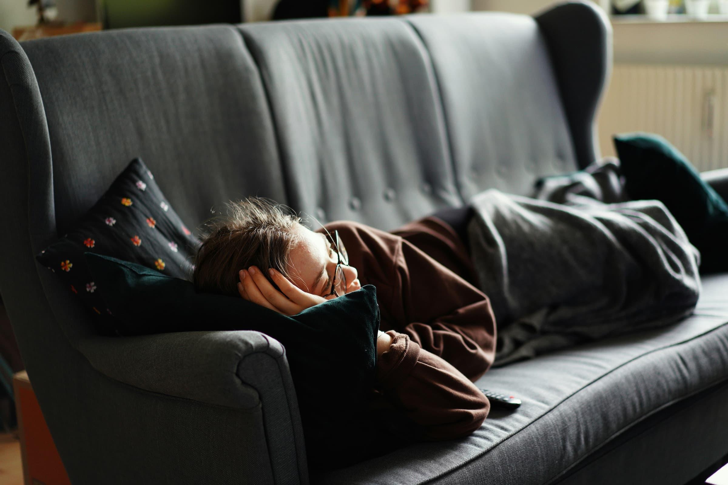 Person feeling drained after a social gathering